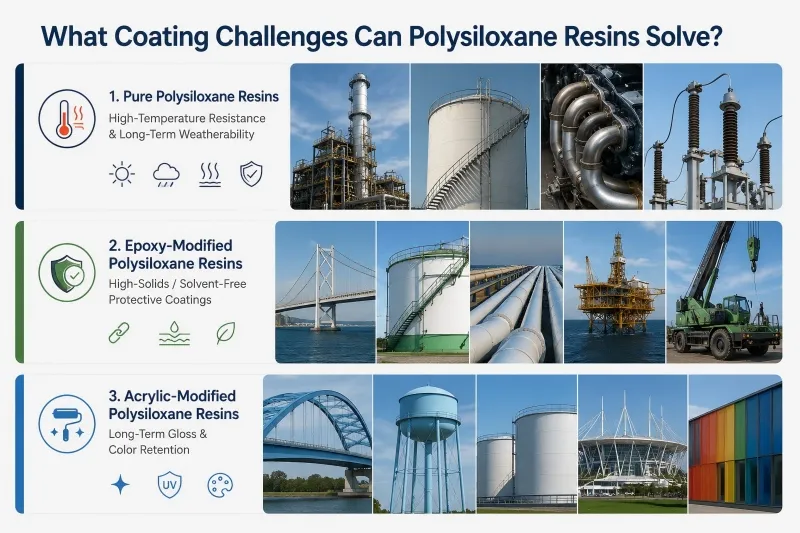 What are the key coating challenges that polysiloxane resins can address?